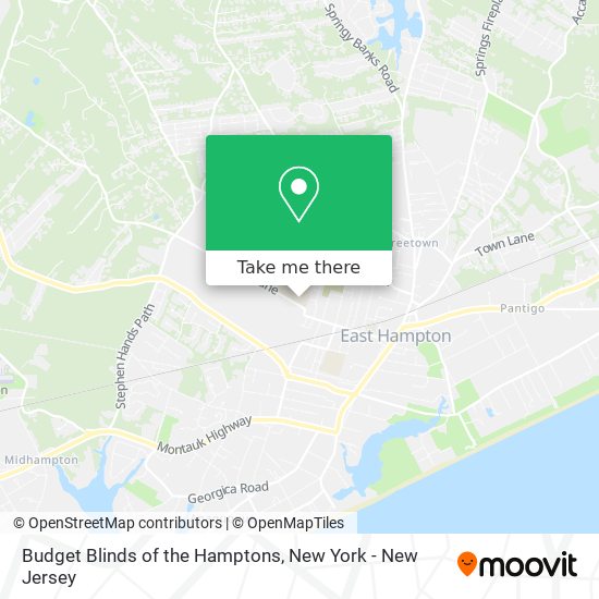 Budget Blinds of the Hamptons map