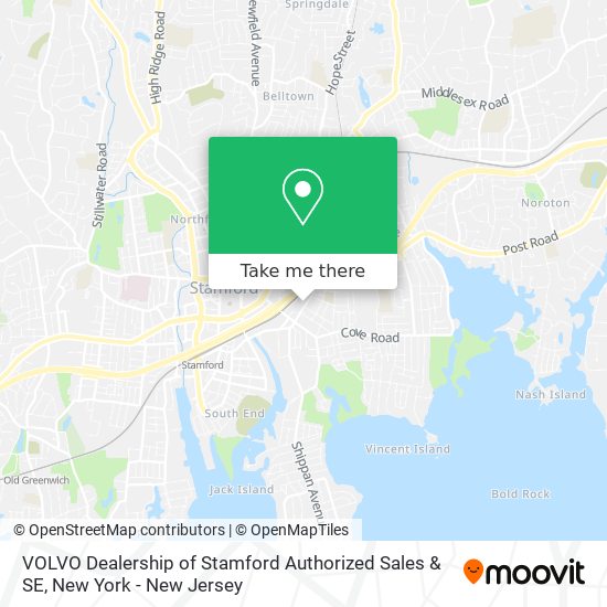 VOLVO Dealership of Stamford Authorized Sales & SE map