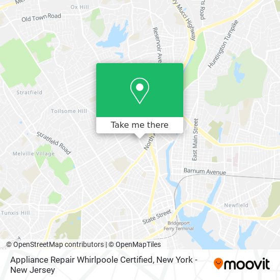 Mapa de Appliance Repair Whirlpoole Certified