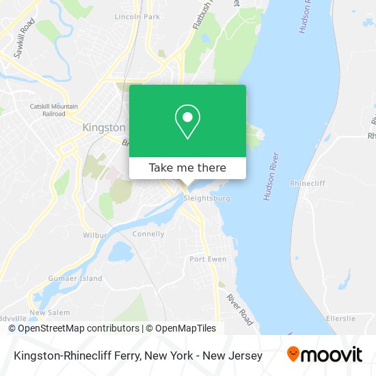 Kingston-Rhinecliff Ferry map