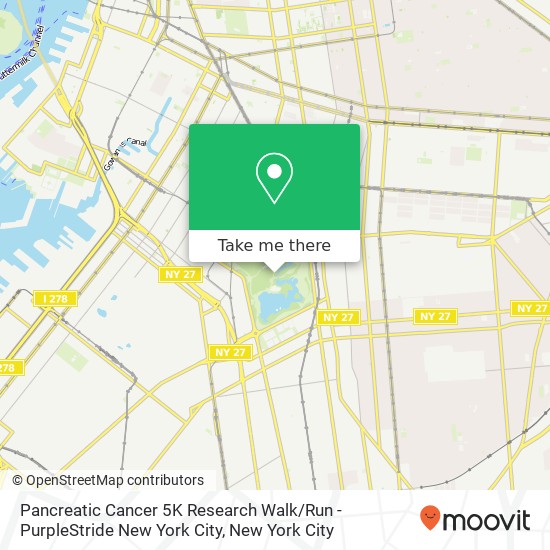 Pancreatic Cancer 5K Research Walk / Run - PurpleStride New York City map