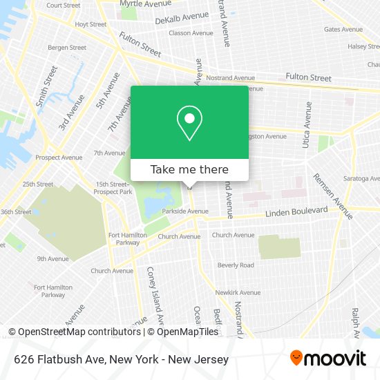 Mapa de 626 Flatbush Ave