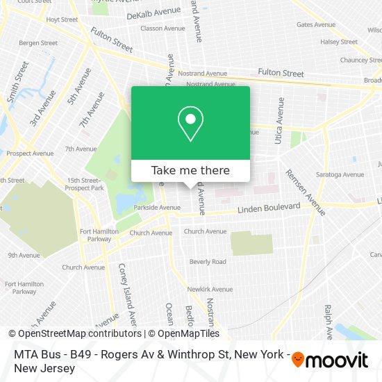 Mapa de MTA Bus - B49 - Rogers Av & Winthrop St