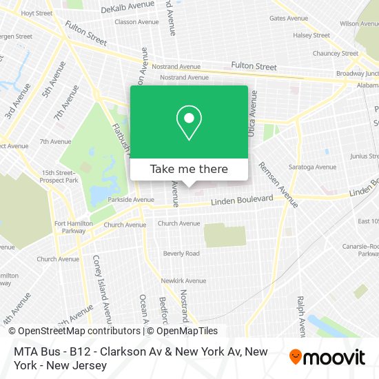 Mapa de MTA Bus - B12 - Clarkson Av & New York Av