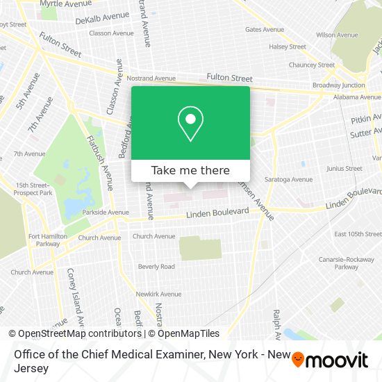 Office of the Chief Medical Examiner map