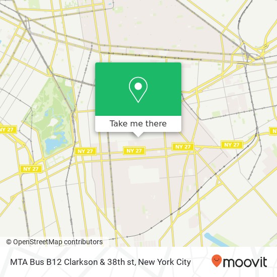 Mapa de MTA Bus B12 Clarkson & 38th st