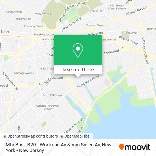 Mta Bus - B20 - Wortman Av & Van Siclen Av map