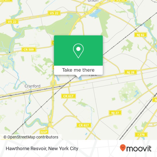 Hawthorne Resvoir map