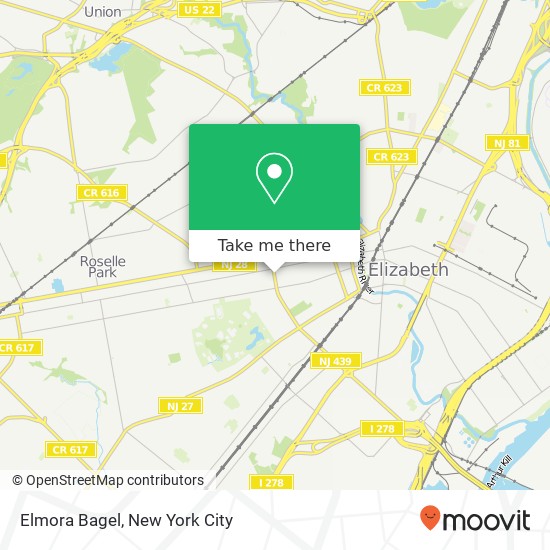 Elmora Bagel map