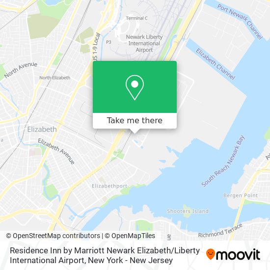 Mapa de Residence Inn by Marriott Newark Elizabeth / Liberty International Airport