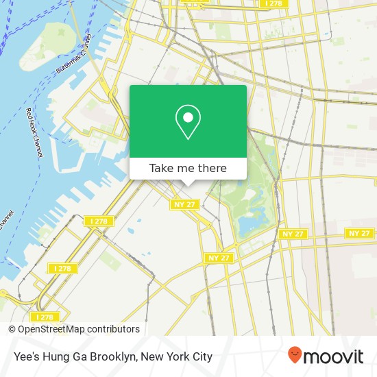 Yee's Hung Ga Brooklyn map