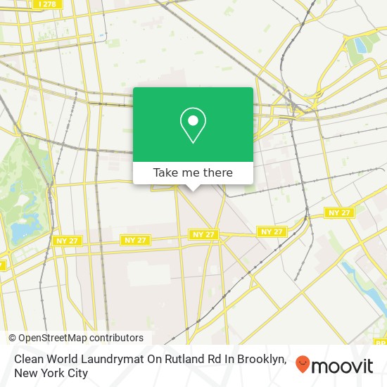 Clean World Laundrymat On Rutland Rd In Brooklyn map