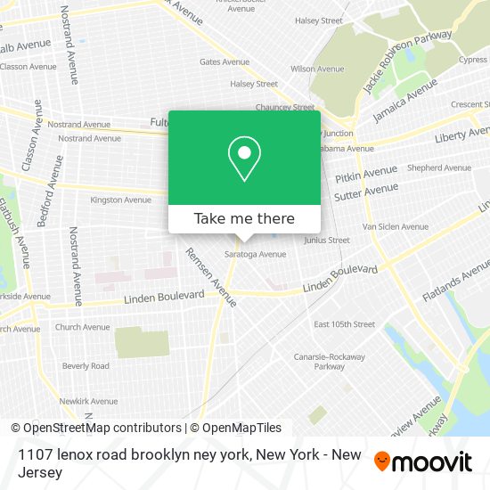 Mapa de 1107 lenox road brooklyn ney york