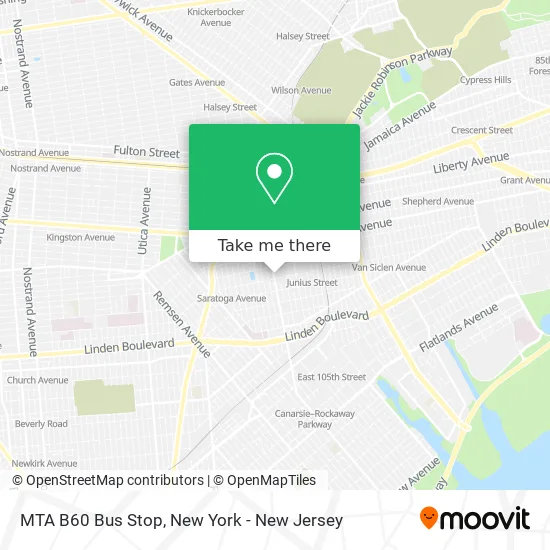 MTA B60 Bus Stop map