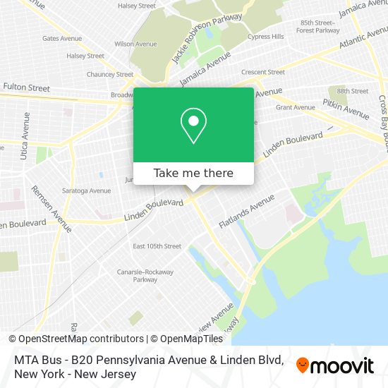 Mapa de MTA Bus - B20 Pennsylvania Avenue & Linden Blvd