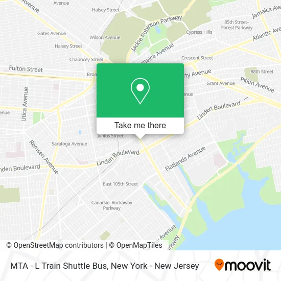 MTA - L Train Shuttle Bus map