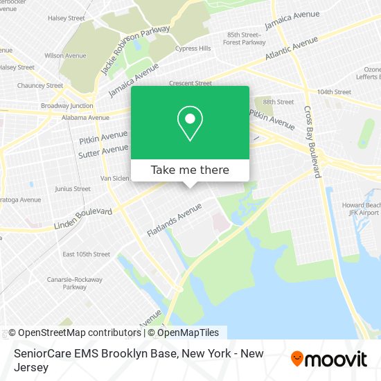 Mapa de SeniorCare EMS Brooklyn Base