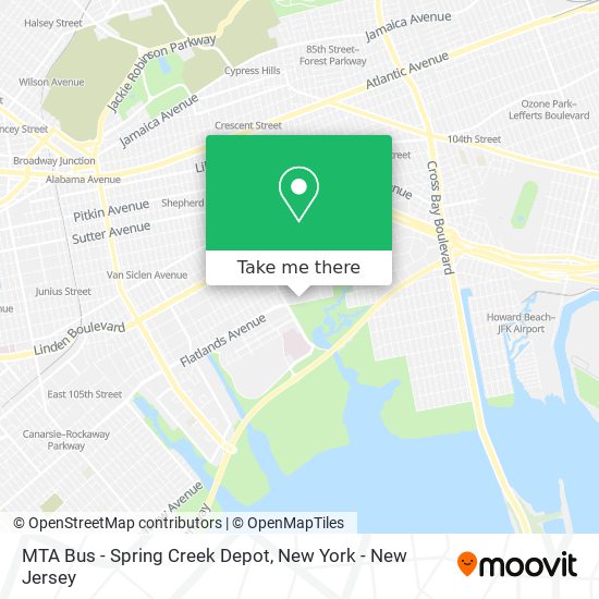 MTA Bus - Spring Creek Depot map