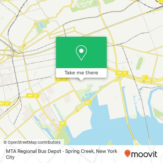 Mapa de MTA Regional Bus Depot - Spring Creek