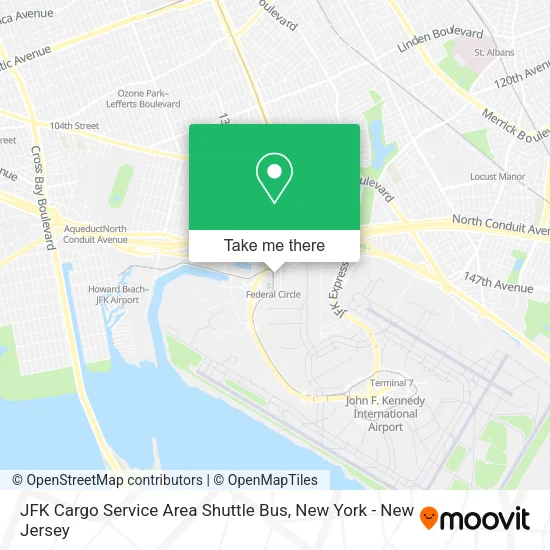 JFK Cargo Service Area Shuttle Bus map