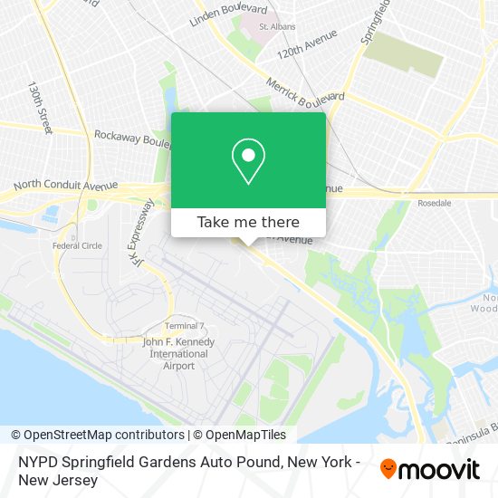 NYPD Springfield Gardens Auto Pound map