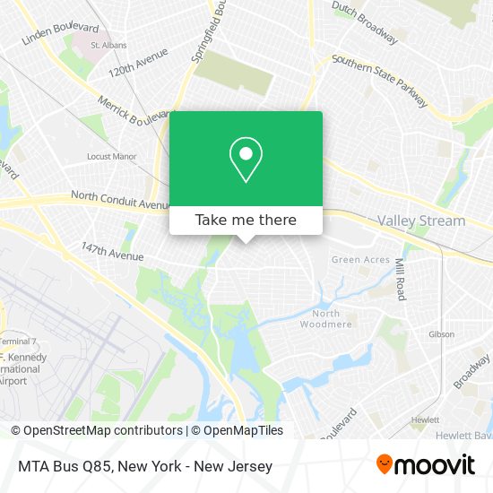 Mapa de MTA Bus Q85