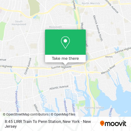 8:45 LIRR Train To Penn Station map