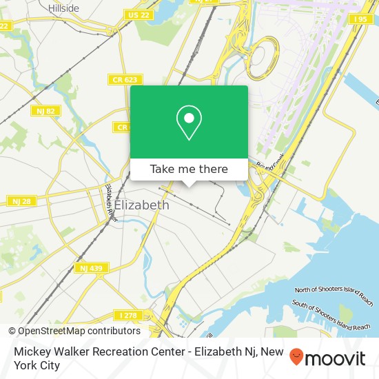 Mickey Walker Recreation Center - Elizabeth Nj map