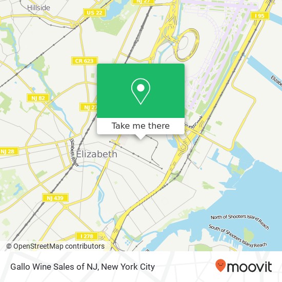 Gallo Wine Sales of NJ map