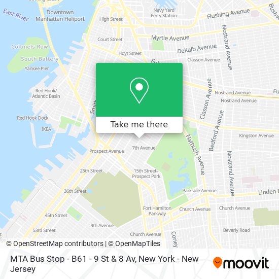 Mapa de MTA Bus Stop - B61 - 9 St & 8 Av