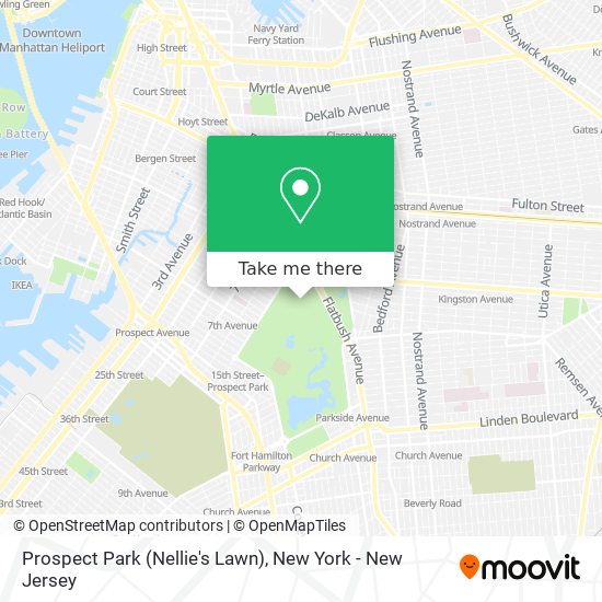 Mapa de Prospect Park (Nellie's Lawn)