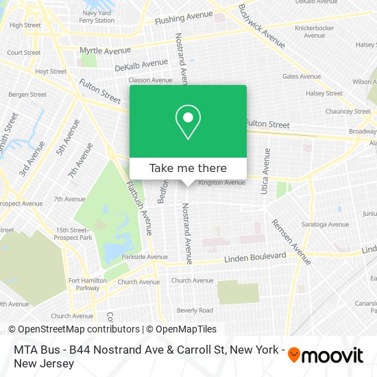 Mapa de MTA Bus - B44 Nostrand Ave & Carroll St
