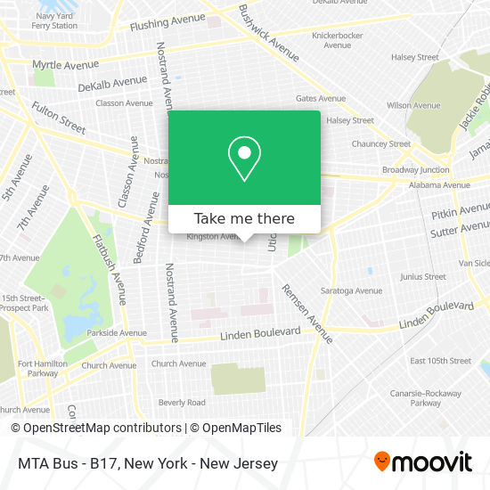MTA Bus - B17 map