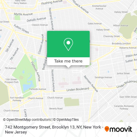 742 Montgomery Street, Brooklyn 13, NY map
