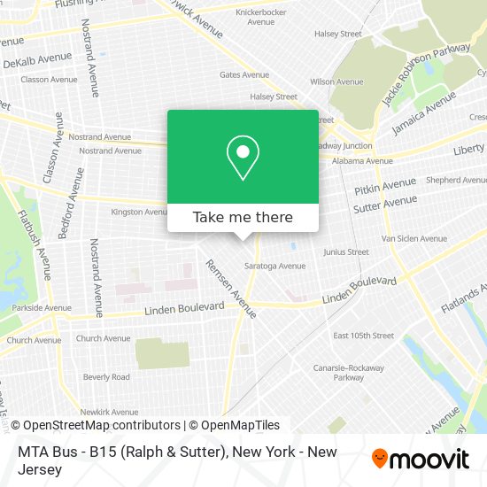 MTA Bus - B15 (Ralph & Sutter) map