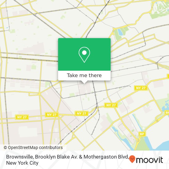 Mapa de Brownsville, Brooklyn Blake Av. & Mothergaston Blvd