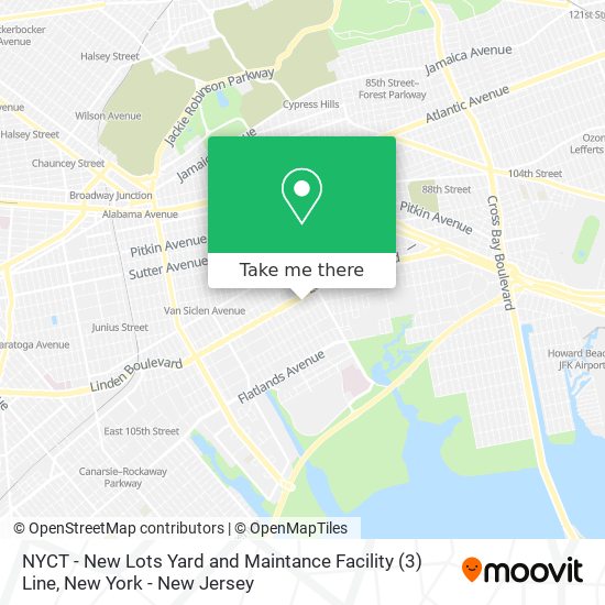 NYCT - New Lots Yard and Maintance Facility (3) Line map