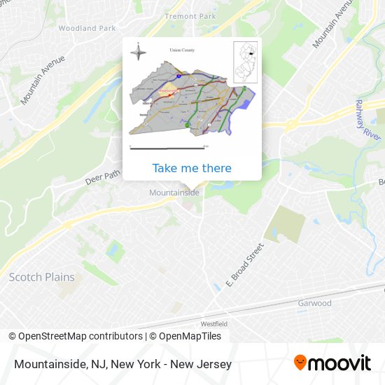 How to get to Mountainside, NJ in Mountainside, Nj by Bus or Train?