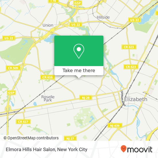 Mapa de Elmora Hills Hair Salon