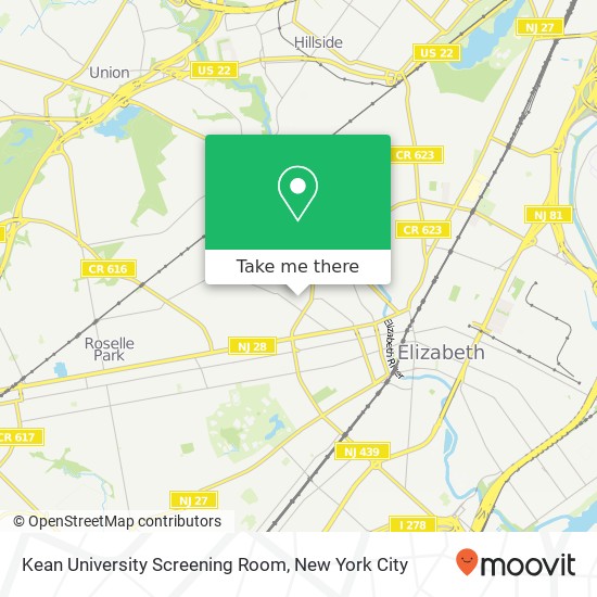 Kean University Screening Room map