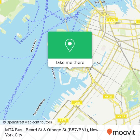 MTA Bus - Beard St & Otsego St (B57 / B61) map