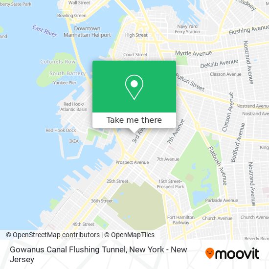 Mapa de Gowanus Canal Flushing Tunnel