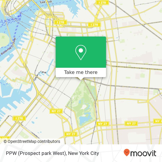 Mapa de PPW (Prospect park West)