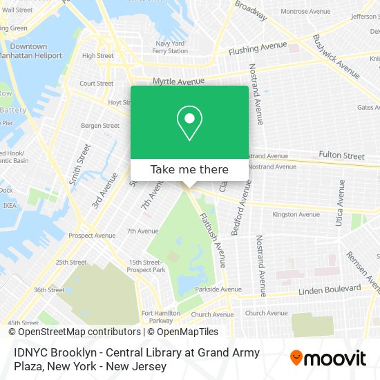 Mapa de IDNYC Brooklyn - Central Library at Grand Army Plaza