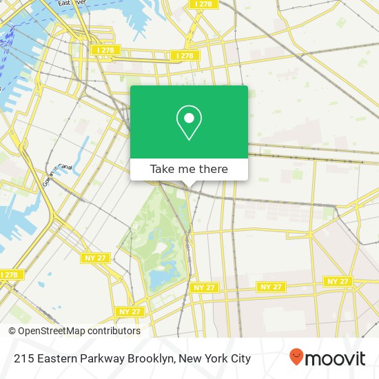 Mapa de 215 Eastern Parkway Brooklyn