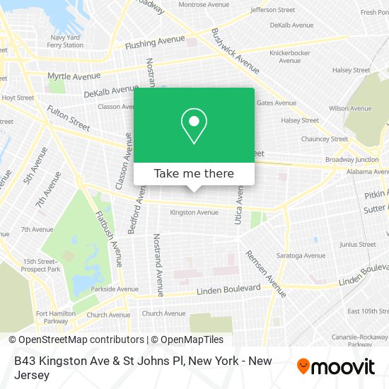 B43 Kingston Ave & St Johns Pl map