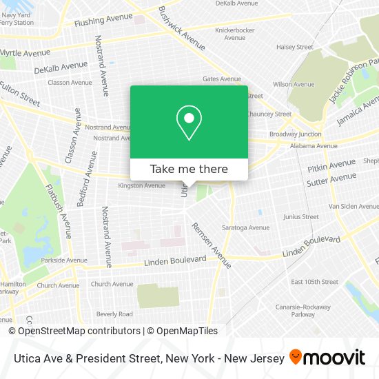 Utica Ave & President Street map