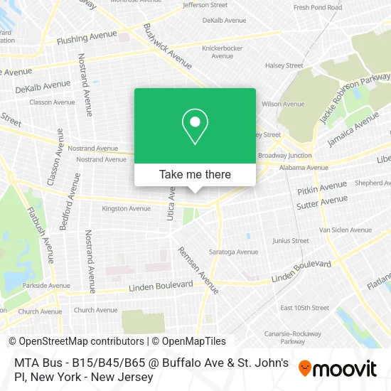 MTA Bus - B15 / B45 / B65 @ Buffalo Ave & St. John's Pl map