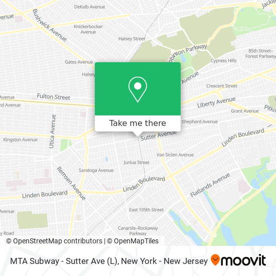 Mapa de MTA Subway - Sutter Ave (L)