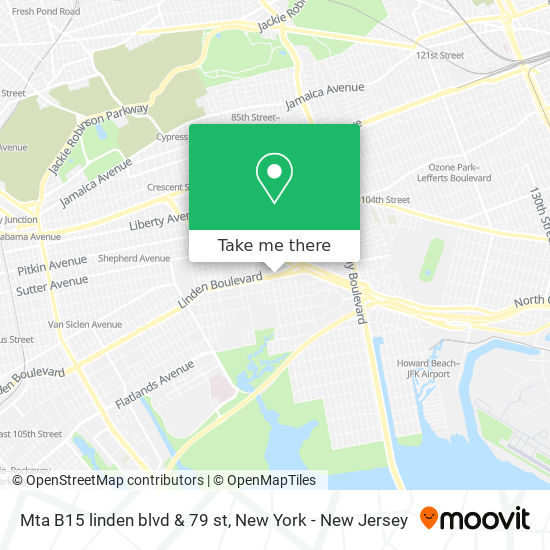 Mapa de Mta B15 linden blvd & 79 st